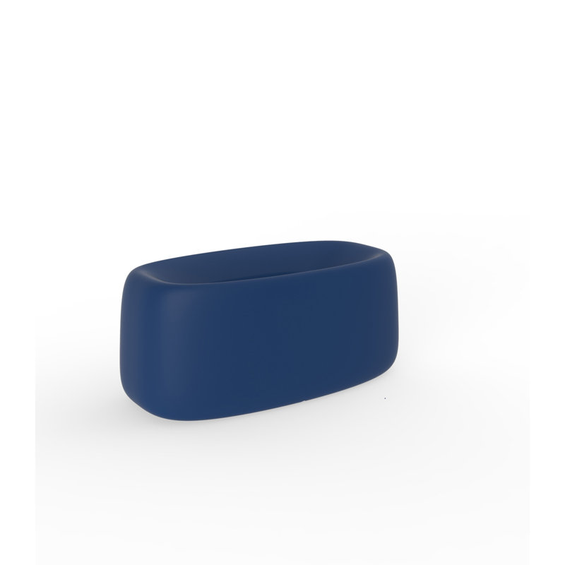 Jardiniere Lacquered Polyethylene Pot Planter, 11.5" H x 24.75" W x 12.5" D, Ice