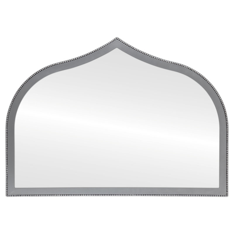 Aspynn Wood Frame Arch Wall Mirror, 27.38" x 38.38", Silver Spray