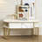Malyk 51'' Sofa Table,Faux Marble Top Console Table with Gold Metal Frame and Storage Drawers