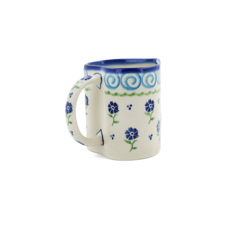 Tasse à café bouquet de fleurs poli, Tourbillons bleus