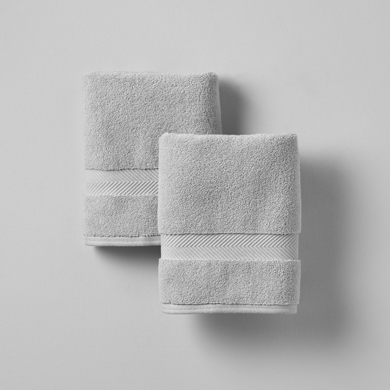 Rane Plush Cotton Hand Towel, Soft Gray