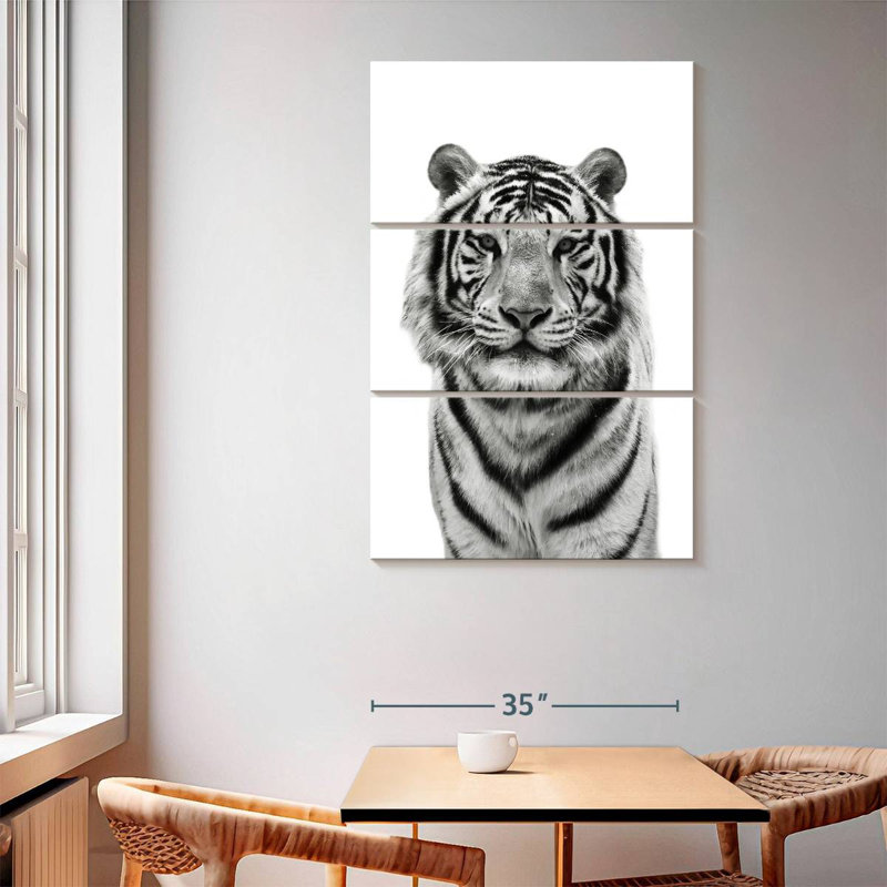 Brampt Monochrome Bengal Tiger, 65" H x 42" W