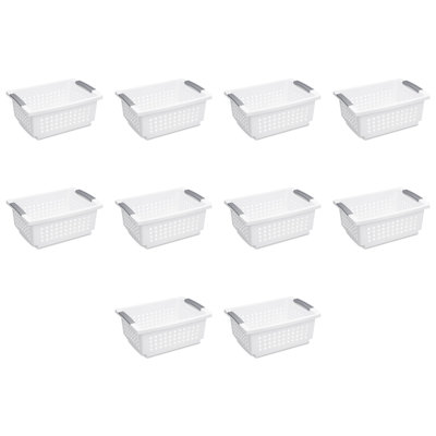 Sterilite Small Stacking Basket, Stack Storage Bins, Organize Closets, Pantry, Bathroom or Classroom