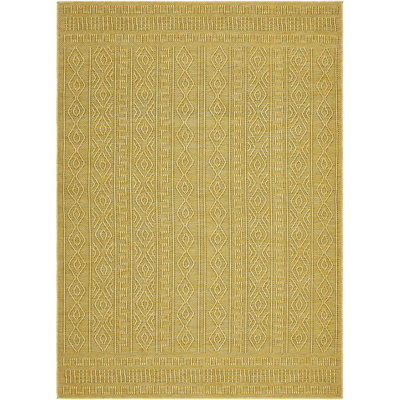 Tapis intérieur / extérieur en polypropylène tissé à la machine couleur moutarde Jual