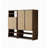 Large-capacity solid black walnut rattan shoe cabinet