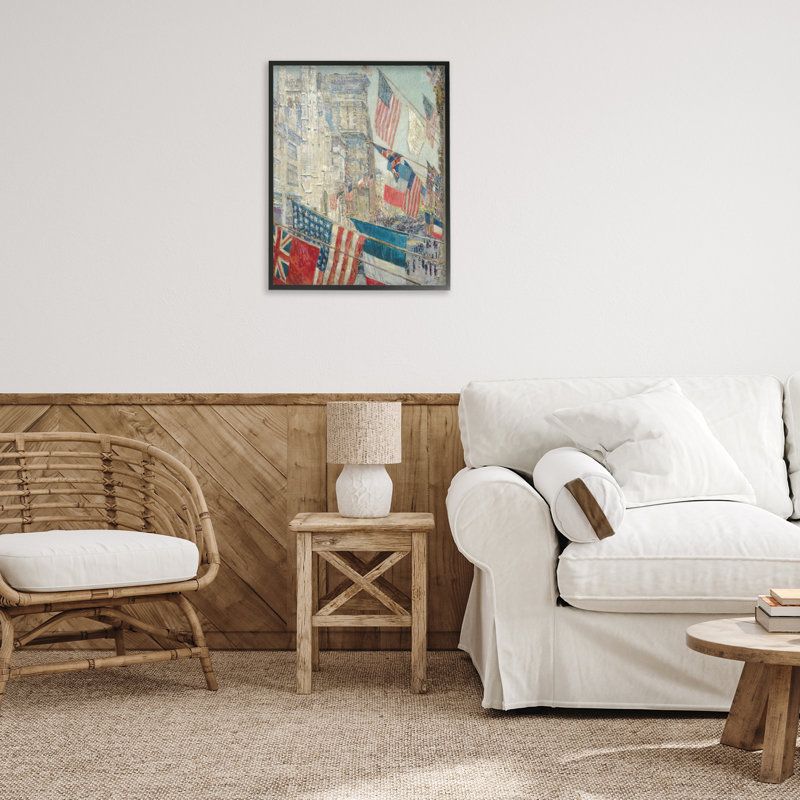 Drapeaux américains classiques encadrés par giclée par one1000paintings, H 30 po x l 24 po