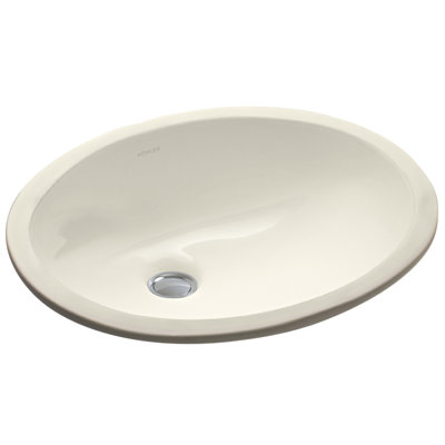 Caxton® Ceramic Oval Undermount Bathroom Sink with Overflow