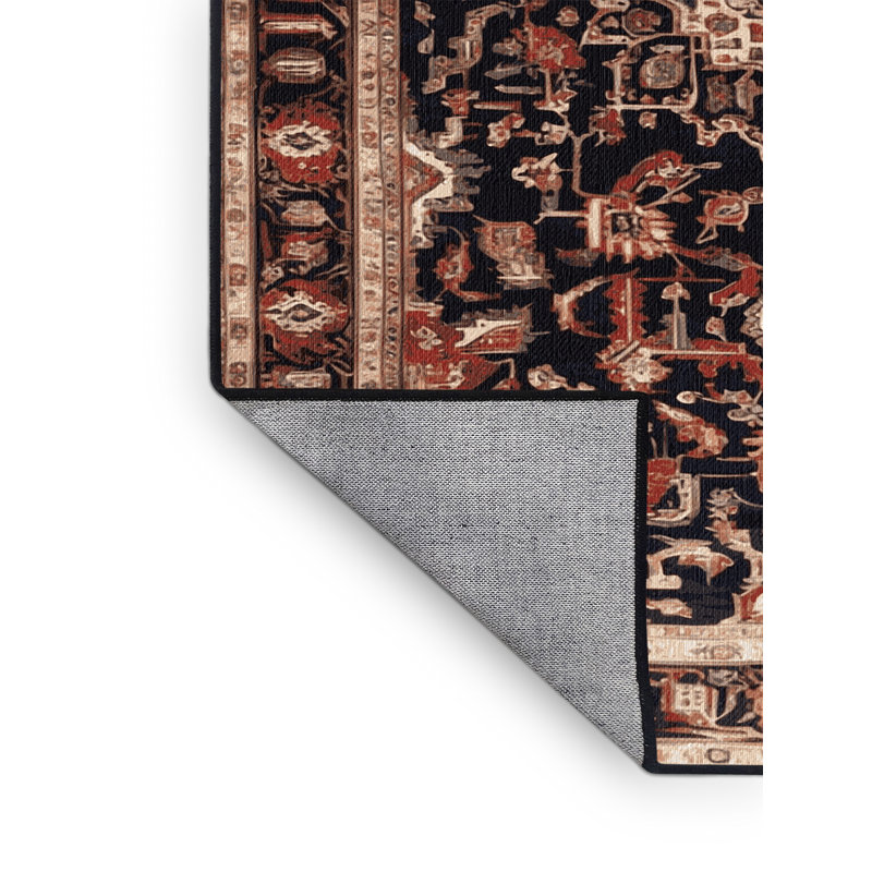 Tapis brun lavable à la machine, Carré 6 pi
