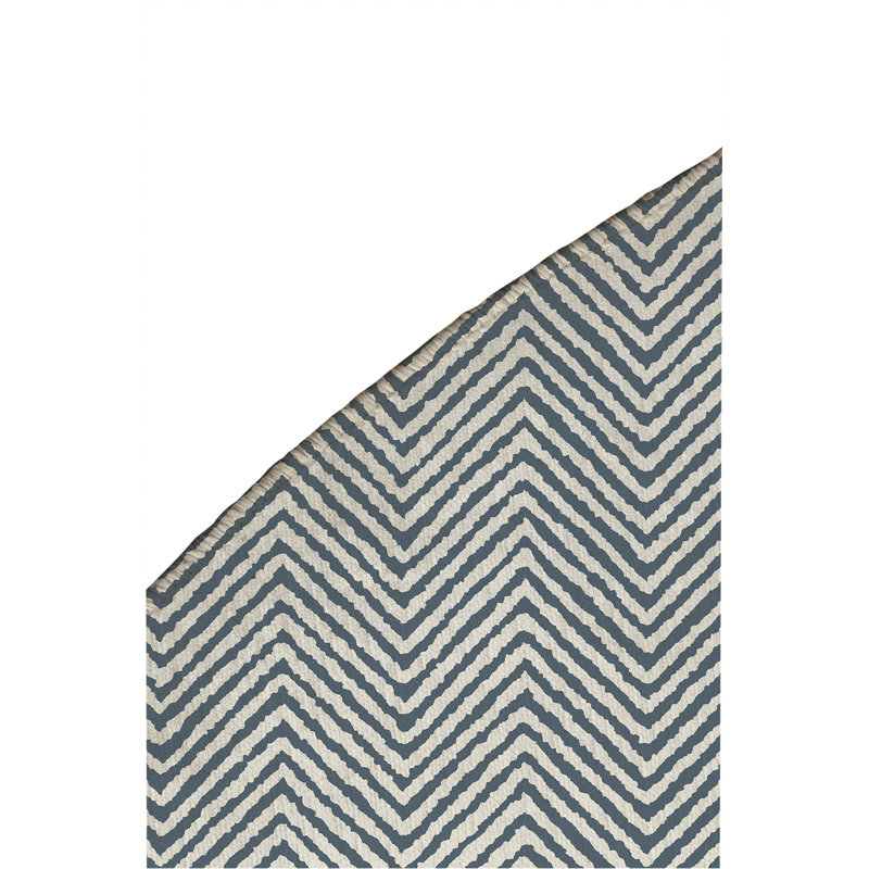 Chevron Groove Non-Slip Outdoor Rug, Round 5'