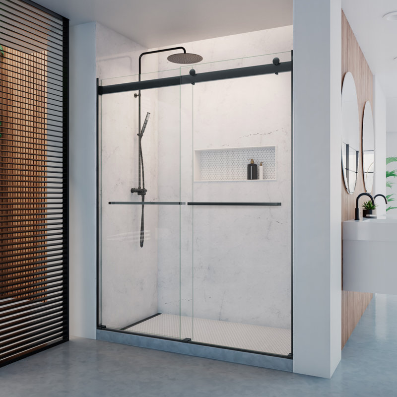 DreamLine Dexterity l 56-60 po x H 76 po porte de douche sans cadre, Noir mat