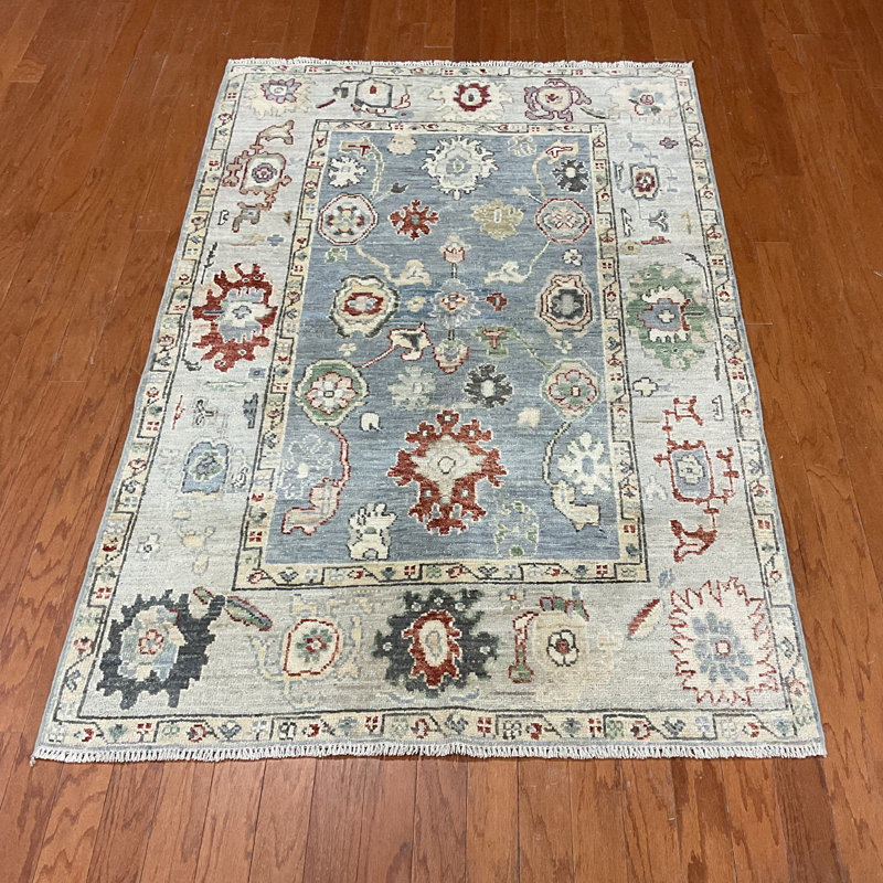 Tapis en laine Oushak fabriqué à la main à teinture végétale Herat ORIENTAL