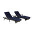 Fauteuils inclinables d'extérieur avec coussins -, pour patio et jardin, 2 chaises inclinables thermolaquées, base stable