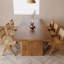 Table de salle à manger rectangulaire en bois massif brun-187055799