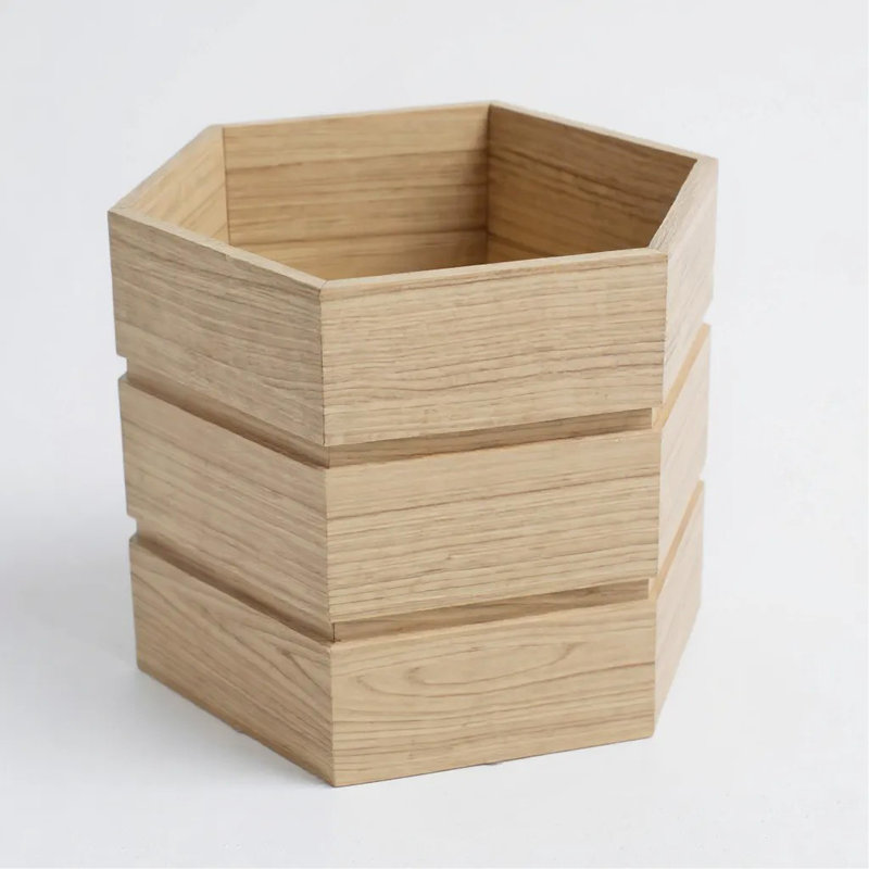 Hexagon Terrace Planter Box Tall - Ash Brown