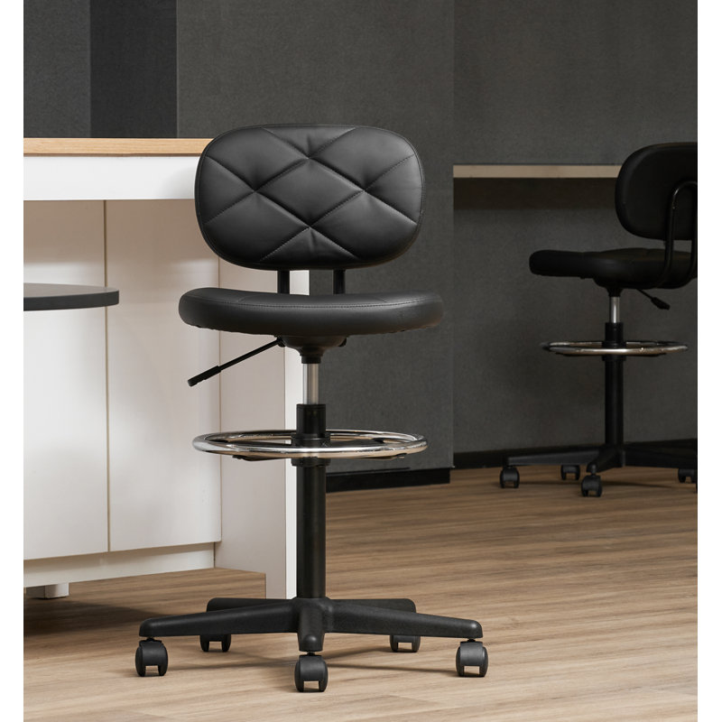 Chaise de dessinateur en cuir véritable Vilho