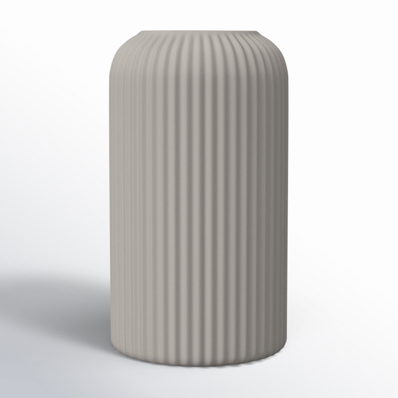 Munich Handmade Ceramic Table Vase, 6.3" H x 3.54" W x 3.54" D, Gray