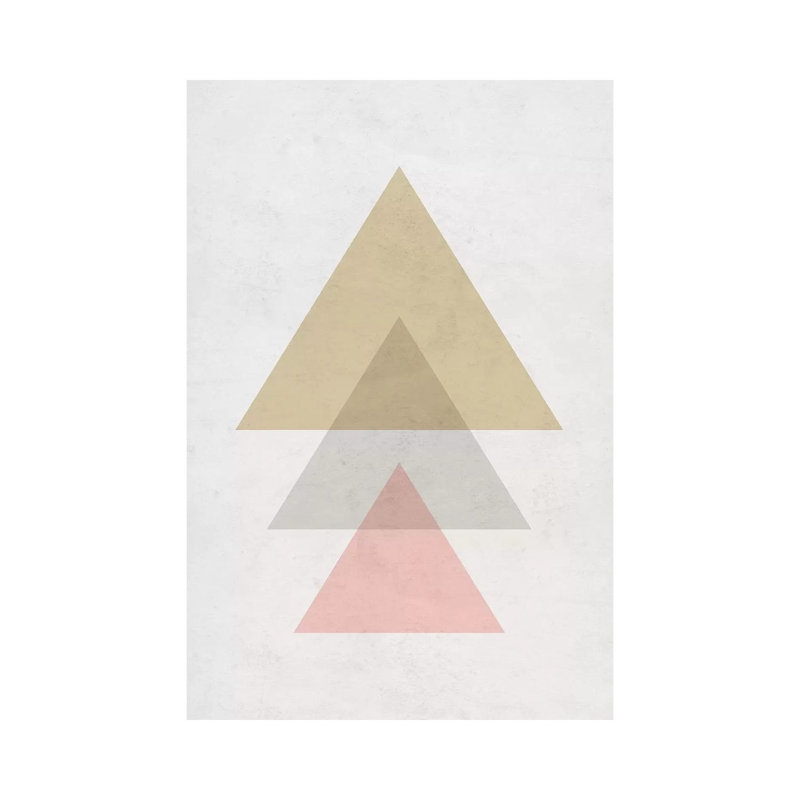Triangles - Gray Background by Nouveau Prints - Print on Canvas, Wrapped Canvas, 66.04cm H x 45.72cm W x 3.81cm D