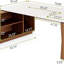Bureau de direction en L de 78,7 pouces avec armoire de rangement, bureau à domicile moderne avec tablettes et support pour unité centrale, bureau d'ordinateur blanc crème et noyer pour professionnels