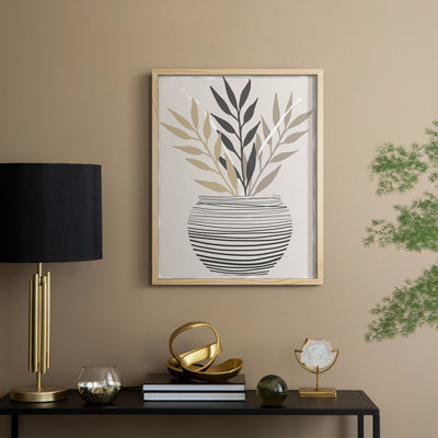 Palmier I, reproduction encadrée - bois massif