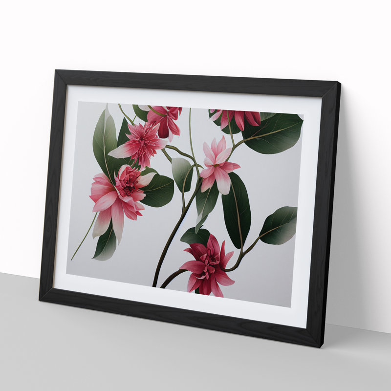 Fine Flowers - Single Picture Frame Print, Black Framed, 34cm H x 46cm W x 2cm D