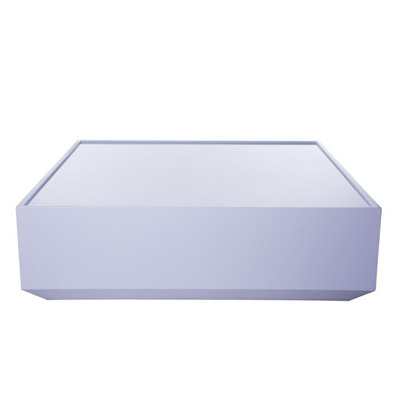 Cladine Glass Top Coffee Table, Matt White