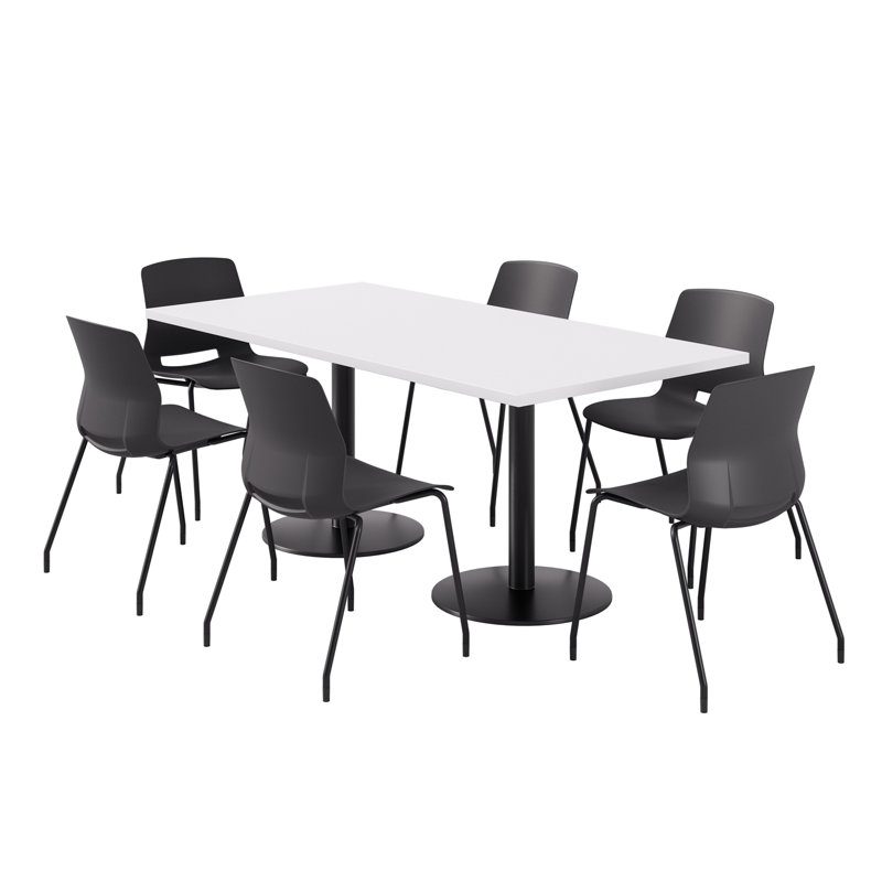 Ensemble repas pour 6 personnes, Blanc, Noir