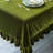Velvet Rectangular Ruffle Tablecloth – Solid Farmhouse Style Washable Table Cover For Dining, Weddings & Special Events