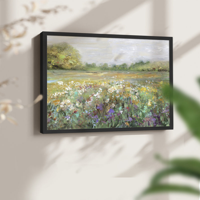 Country Meadow -Framed Print - Restickable, 16" H x 20" W, Black