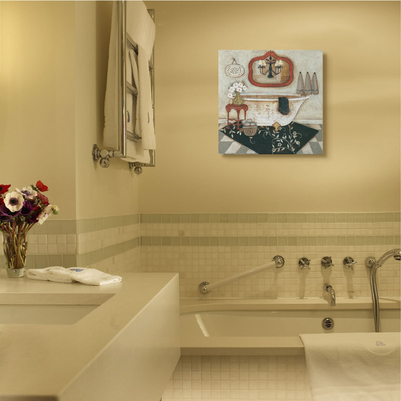 «Bathroom Interior Soft Soft Home Charm» par R. Rig - impression sur toile, H 24 po x l 24 po x P 1,5 po, Toile tendue