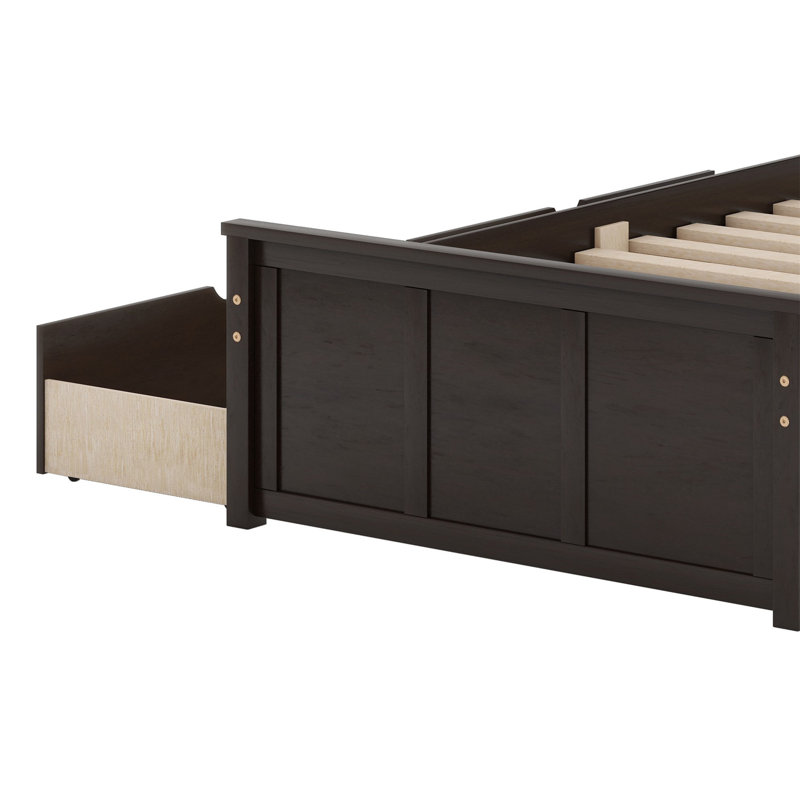 Platform Storage Bed With 2 Drawers, Espresso