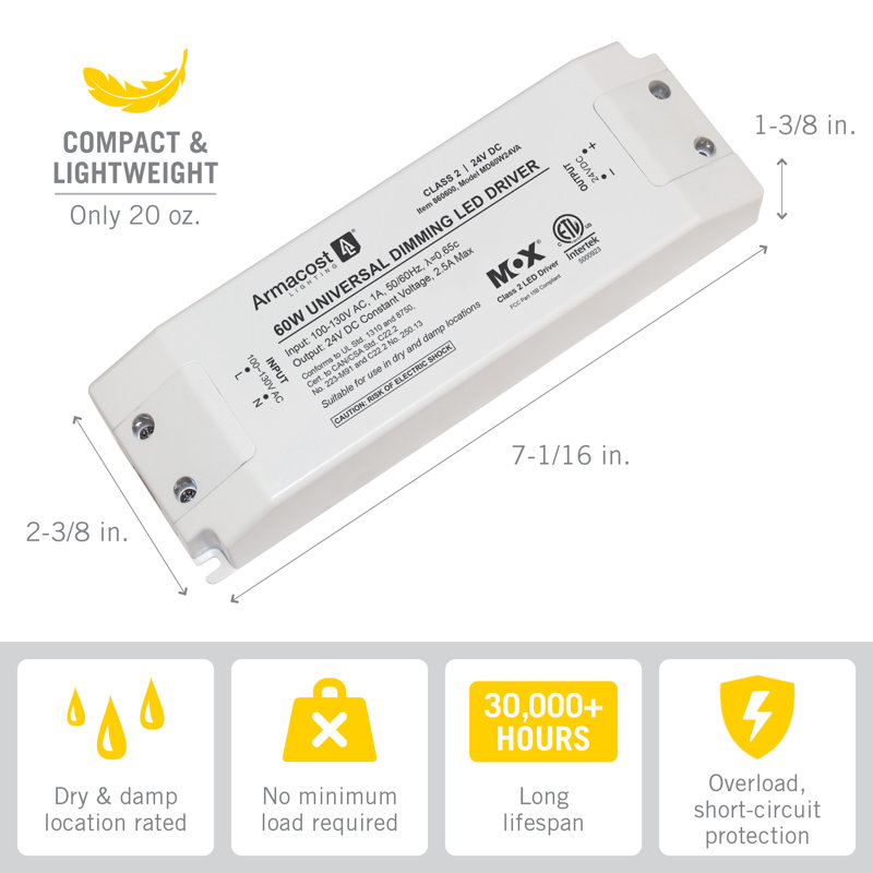 Universal Dimmable LED Driver 24V DC, 60W