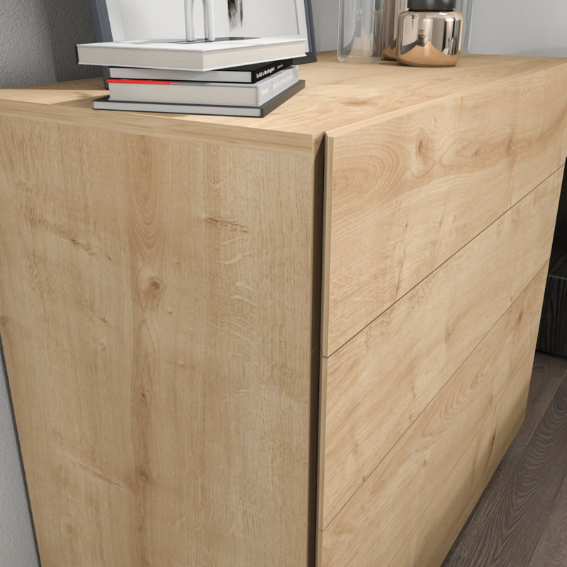 Charliyah 35.4'' W 4 - Drawer Dresser, Sapphire Oak