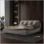 Grand lit plateforme tapissier grand format avec dossier rembourré surdimensionné et structure en bois massif, convenant à plusieurs hauteurs de matelas, gris-2137474911-2137474907