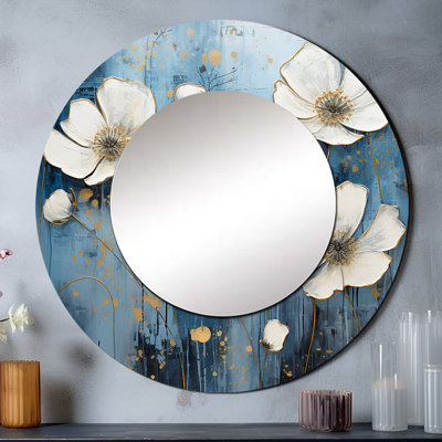 «A Serene Field Of Buttercups II - Buttercups Large Mirror», art mural en métal