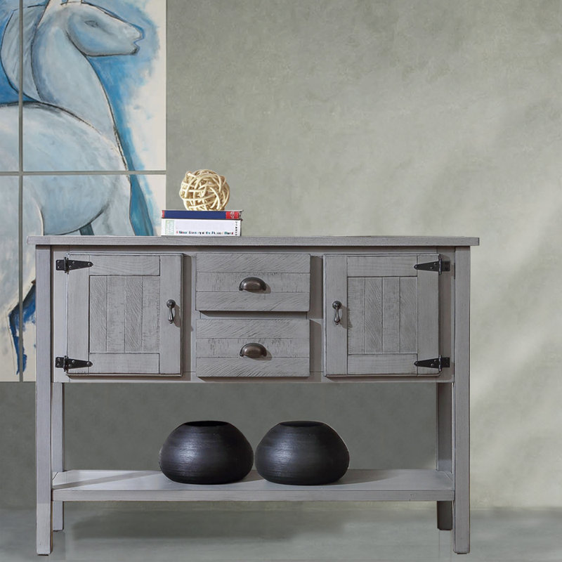 Aevin 48.03'' Solid Wood Sideboard, Antique Grey