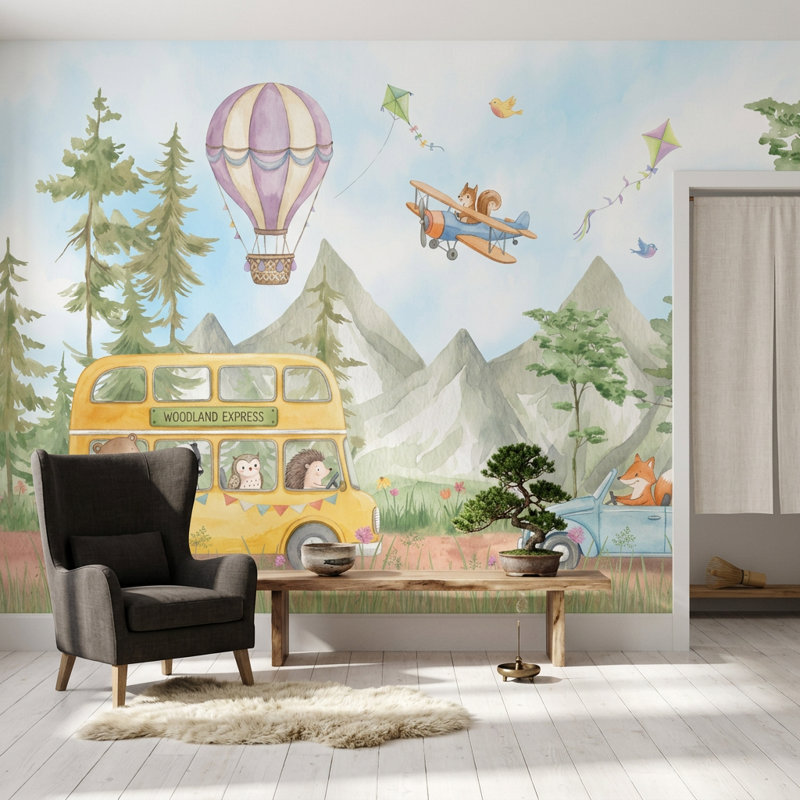 Papier peint montgolfière, Non tissé, 160 po x 108 po