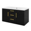 Armoire de salle de bain murale 72 po, meuble de rangement flottant avec 2 tiroirs, armoire de salle de bain en bois massif-362237443