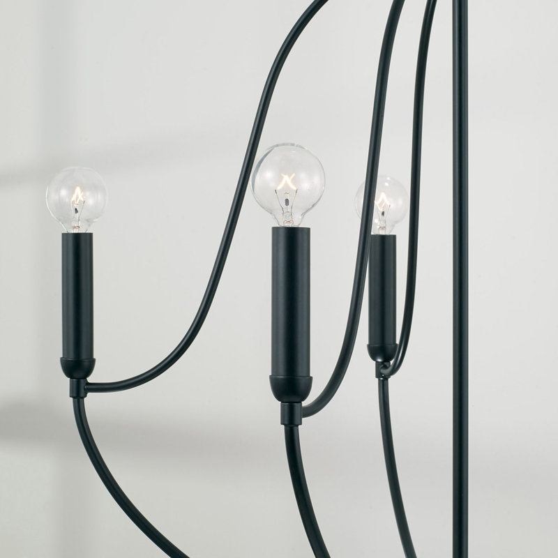 Lustre 5 lumières l 25 po x H 26,75 po Kanda, Noir mat