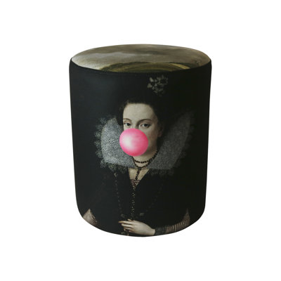 Phindile 39cm Wide Round No Pattern Pouf Ottoman
