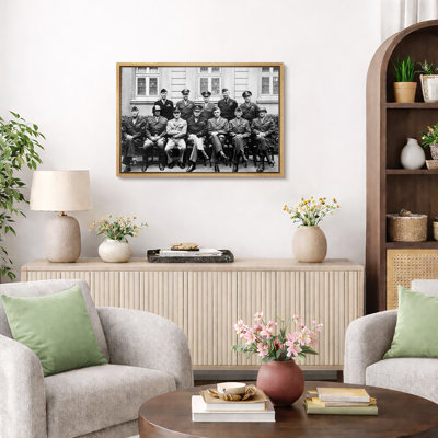 WWII Military Officers Group Portrait Artwork, Living Room Pictures, Framed Canvas Giclee Print Wall Art.