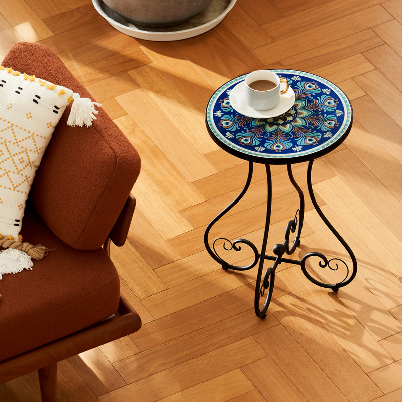 Aleesia Patio Side Table, Navy Blue