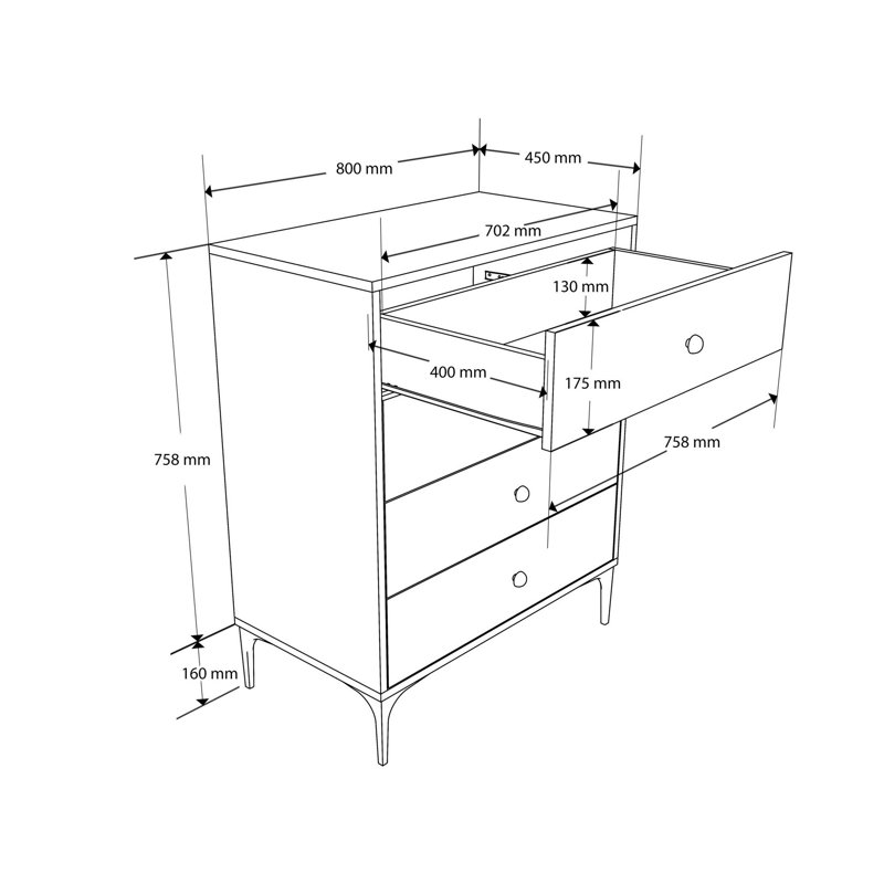 Covedale 80cm W Chest of Drawers