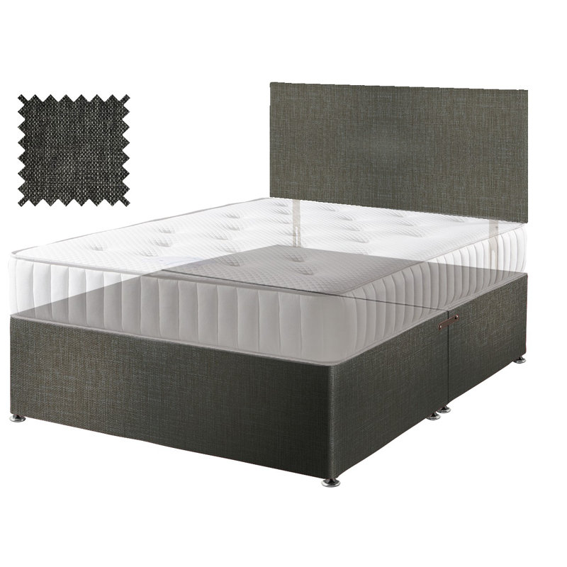 Divan Bed, Small Double (4'), Charcoal