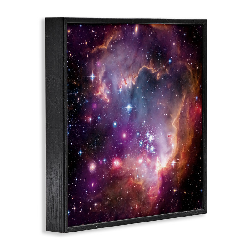  Nuage galaxie avec étoiles, estampe numérique par Wild Apple Portfolio, H 17 po x l 17 po, Giclée encadrée noir minuit