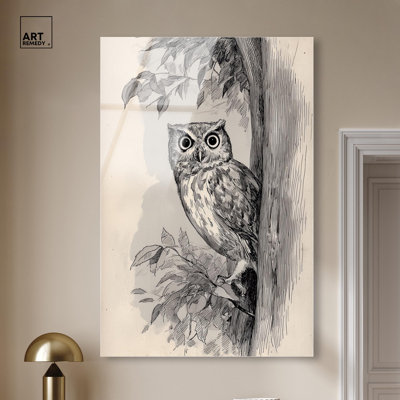 Art mural de cuisine, reproduction d'art acrylique sur toile, perchoir arbre, prêt à accrocher, 36 x 54