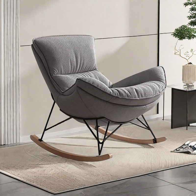 Chaise berçante de salon nordique simple, Gris