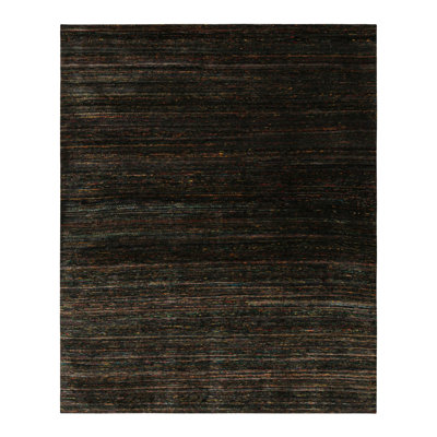 Rug & Kilim’S Oversized Textural Rug In Black With Bold Polychromatic Striae