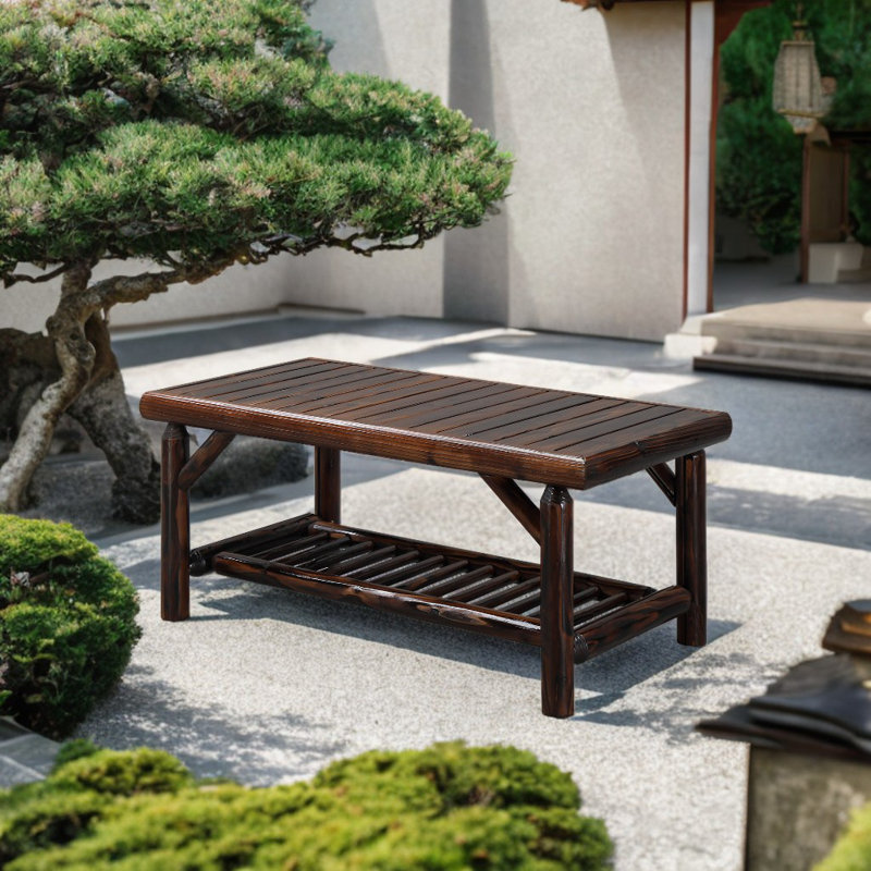 Table basse de patio en bois, Brun