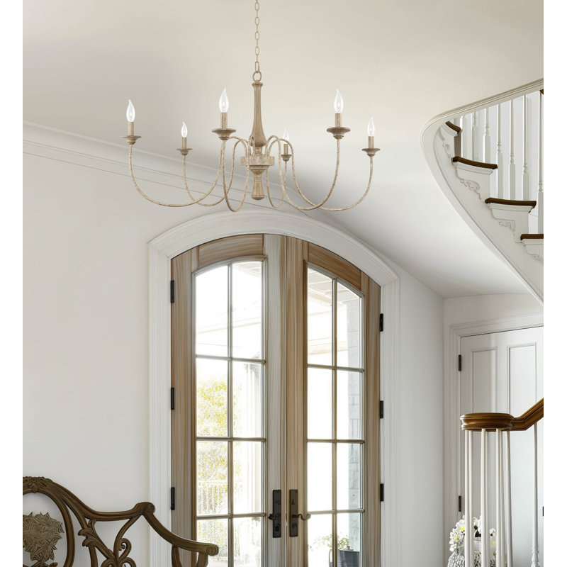 Kimi 6 - Light Steel Dimmable Chandelier