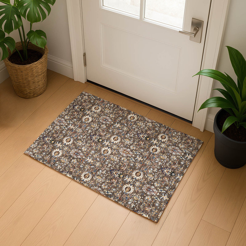 Tapis de qualité supérieure lavable à la machine Mayfield AMF2192 global, Chocolat, 1 pi 8 po x 2 pi 6 po